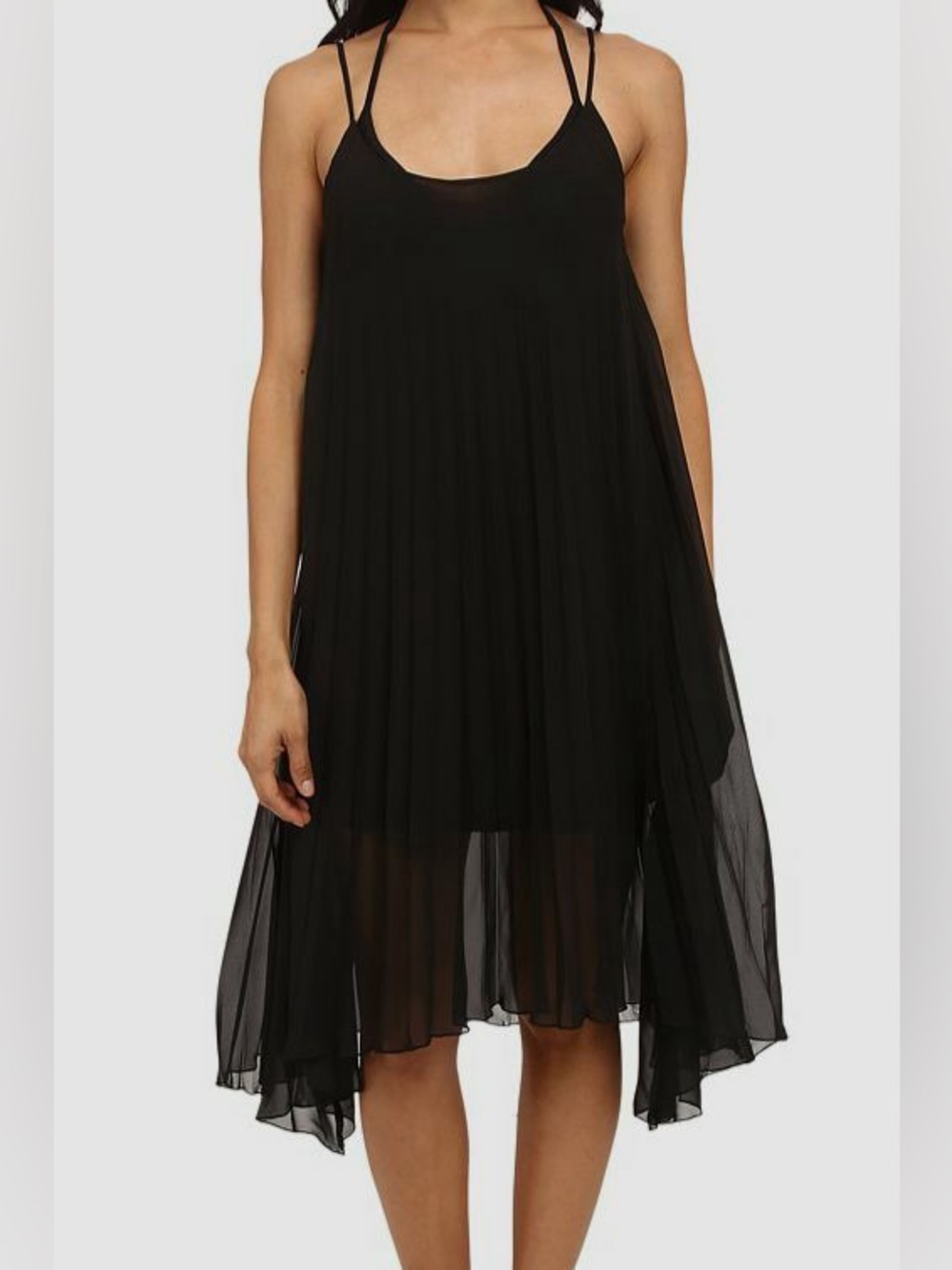American Rag Black Chiffon Strappy A-Line Dress, Size M